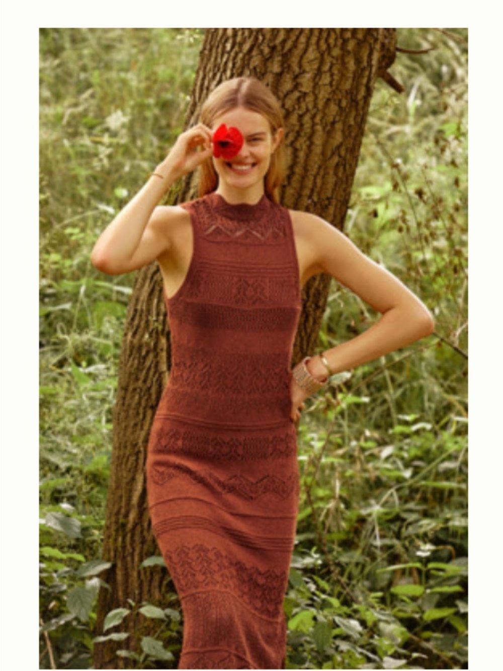 Crochet midi dress by Anthropologie